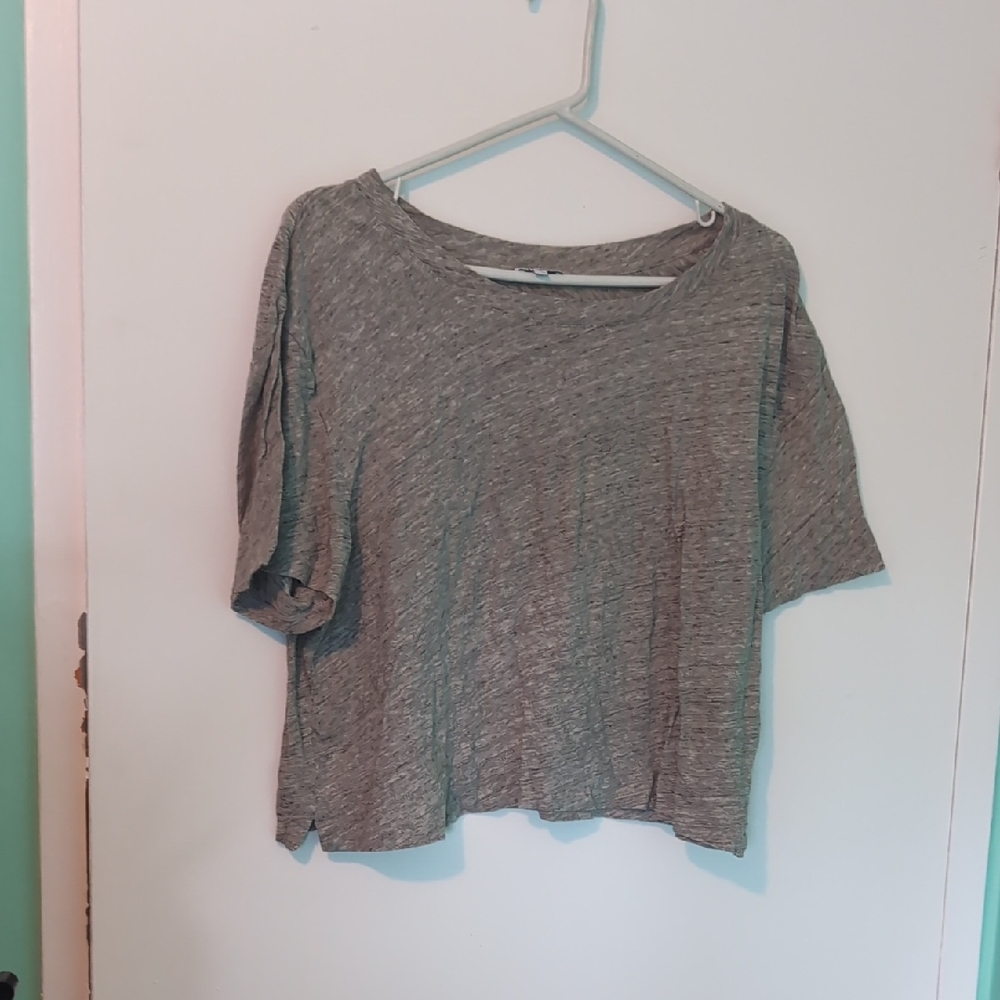 Splendid Basic Grey Crop Tee
